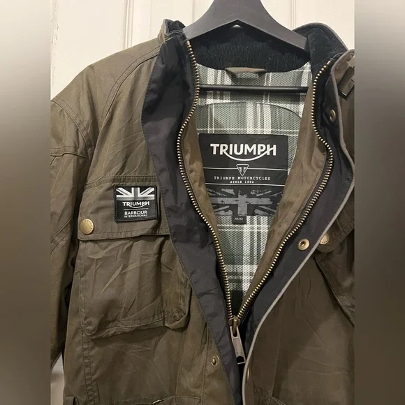 Triumph Motorcycles Barbour International Original Waxed Cotton Jacket - Picture 6 of 11
